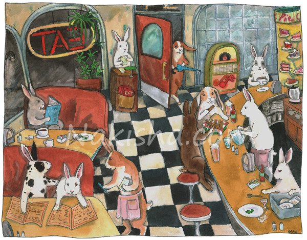 24 Hour Diner, Painting by Nakisha