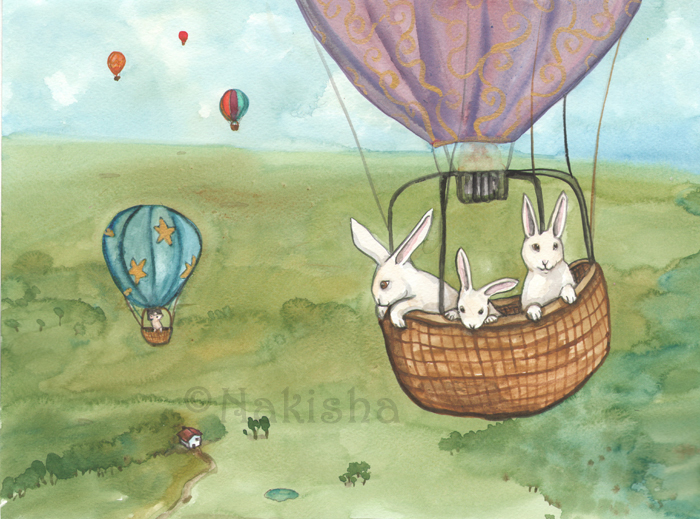 Balloon Day Watercolor by Nakisha