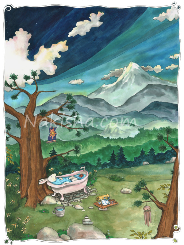 Pink Bathtub, Painting by Nakisha
