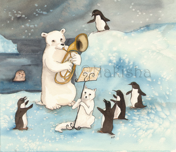 Bear Music  - Painting by Nakisha