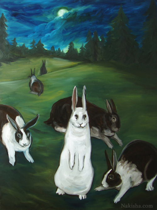 Rabbit Moon -Painting