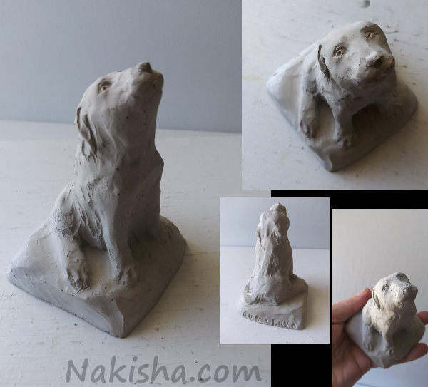 Dog = Love Concrete Sculpture by Nakisha