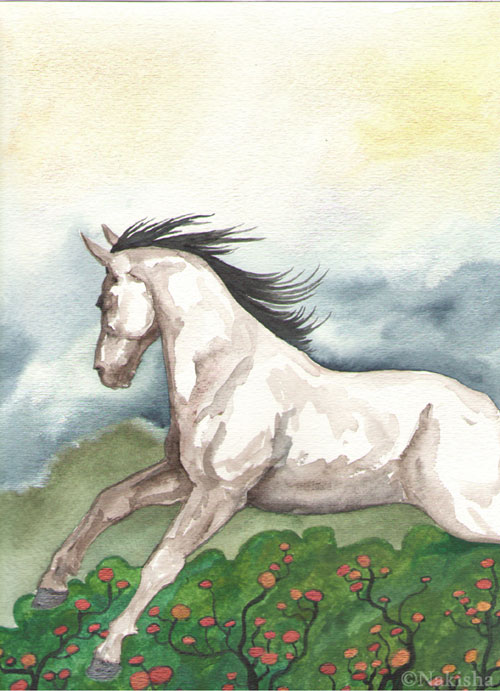 Dreaming Horse-rabbit painting by Nakisha