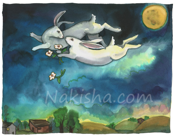 Full moon dream, Painting by Nakisha