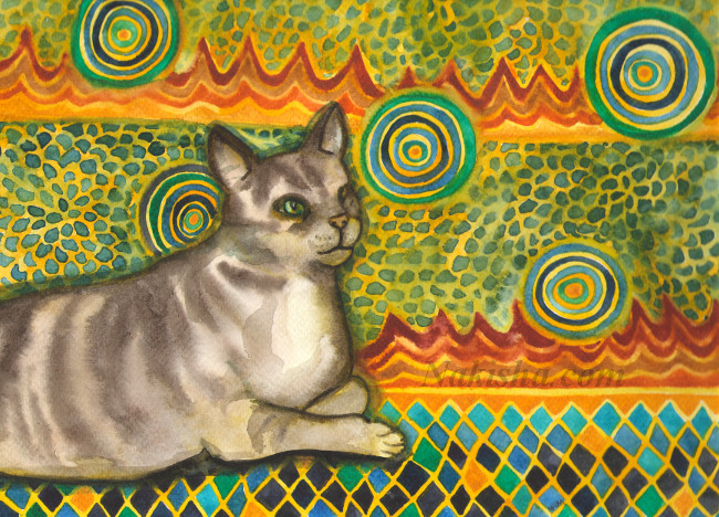 Kitty Mosaic - Painting by Nakisha