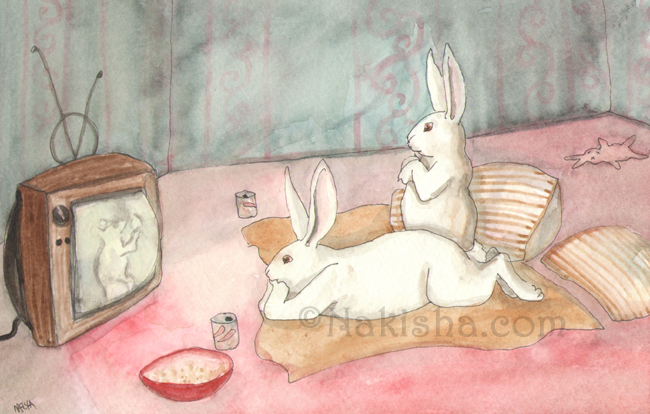 TV - Bunny watercolor by Nakisha