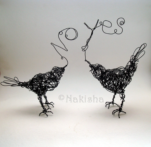 Wire Bird Sculptures